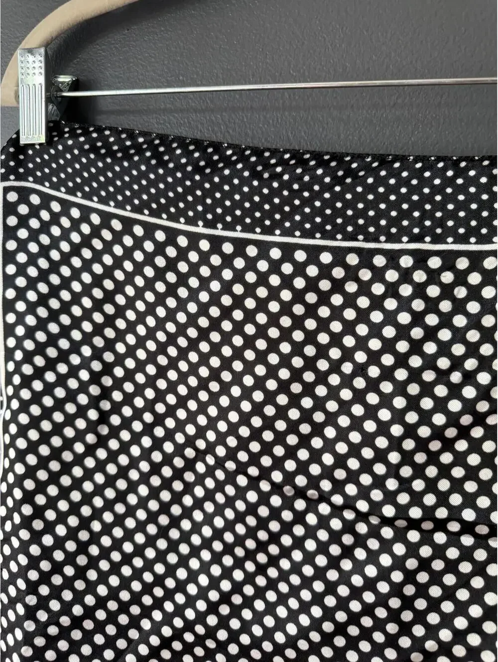 Black and White Polka Dot Silk Scarf
